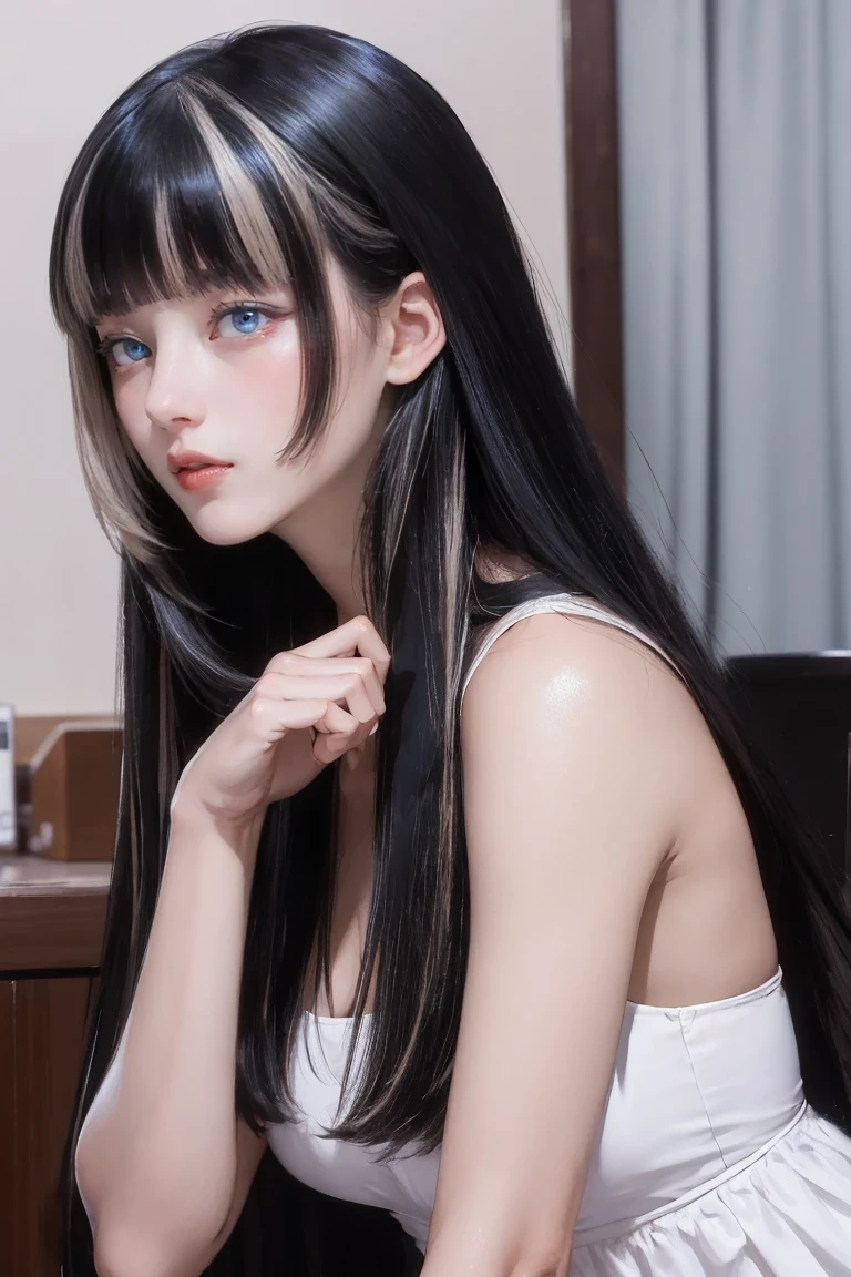 (Master Parts), Expressive eyes, highest quality, Graceful pose, Black Hair, Perfect Face, Bangs covering the forehead, big , big ass, Sexy Looks, model, Logos-like, Confucian Ufutei Raden, 