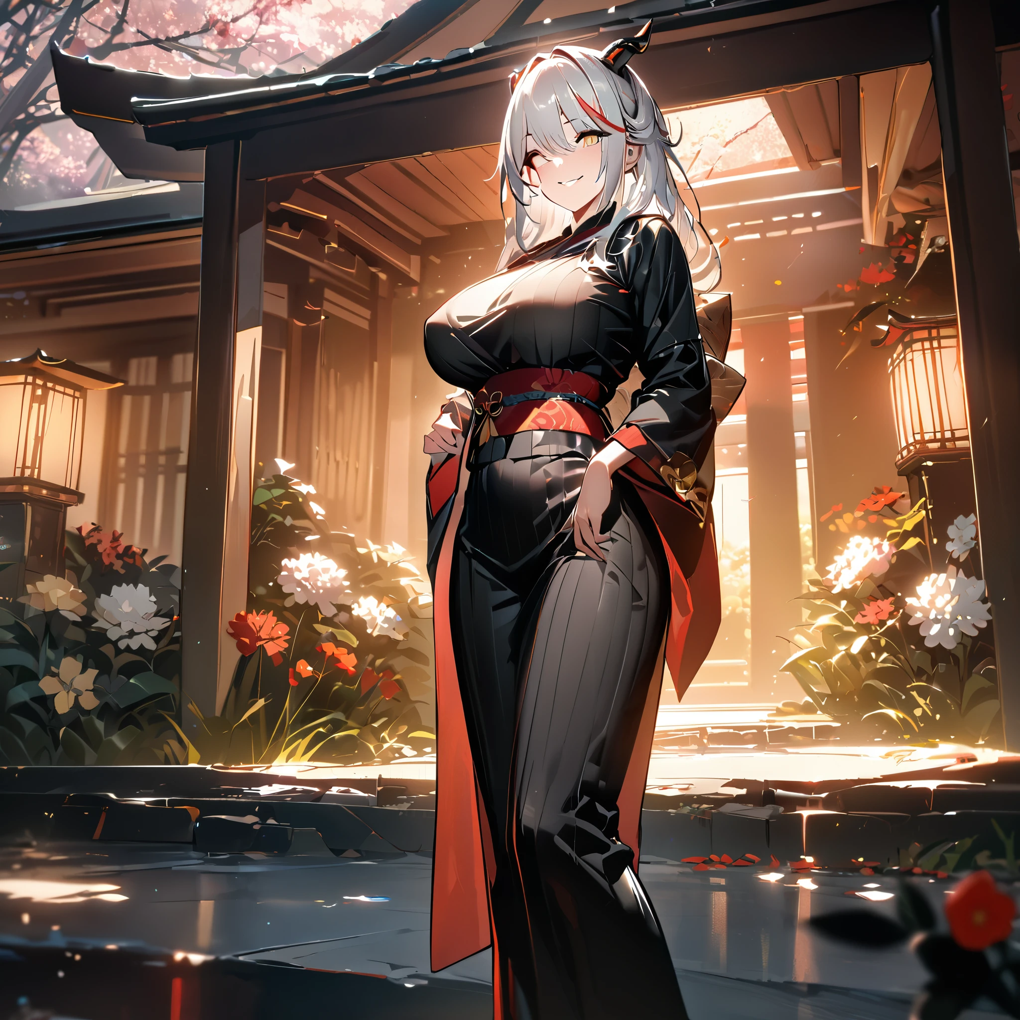 (Horror-style:1.2), (view from the front), (realistic kimono), (skimpy kimono:1.2), (photorealistic), (masterpiece), (detailed edo period street), (moody shadows:1.1), (chocolate skintone:1.1), (elf:1.2), (pointed ears), (fake breasts:1.1), (gloss lipstick:1.1), (smokey eyeshadow:1.1), (heavy mascara:1.1), (very detailed long silver hair), (heavy breasts), (bubble butt), (wide hips:1.1), (slim waist:1.1), (thick thighs:1.1), (detailed face and eyes:1.2), (piercings:1.2), (expressive green eyes:1.1), (thick lips), (detailed expression), (full body), (detailed hand and finger:1.2), (medium breasts:1.2), (busty), (deep cleavage:1.2), (labia outline:1.3), (hard teat:1.3).
