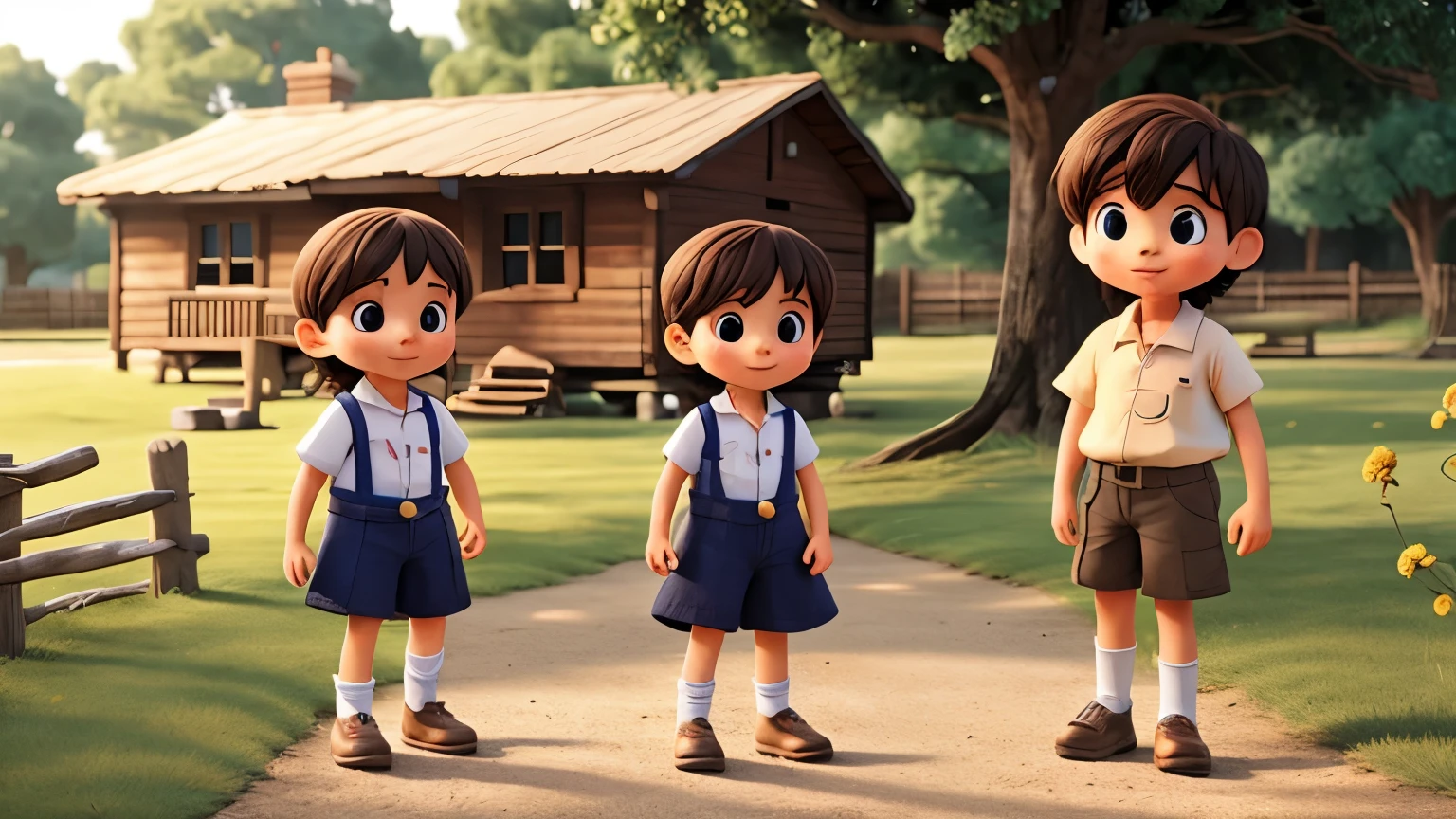 outdoor，Children&#39;s Day，family，((Family of three))，Go out and play，garden，grassland，panoramic，sunny