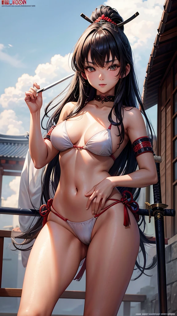 Beautiful Asian girl, 18 years old, Naked samurai and girls, sexy lady, medium breasts, camel toe, samurai sword,