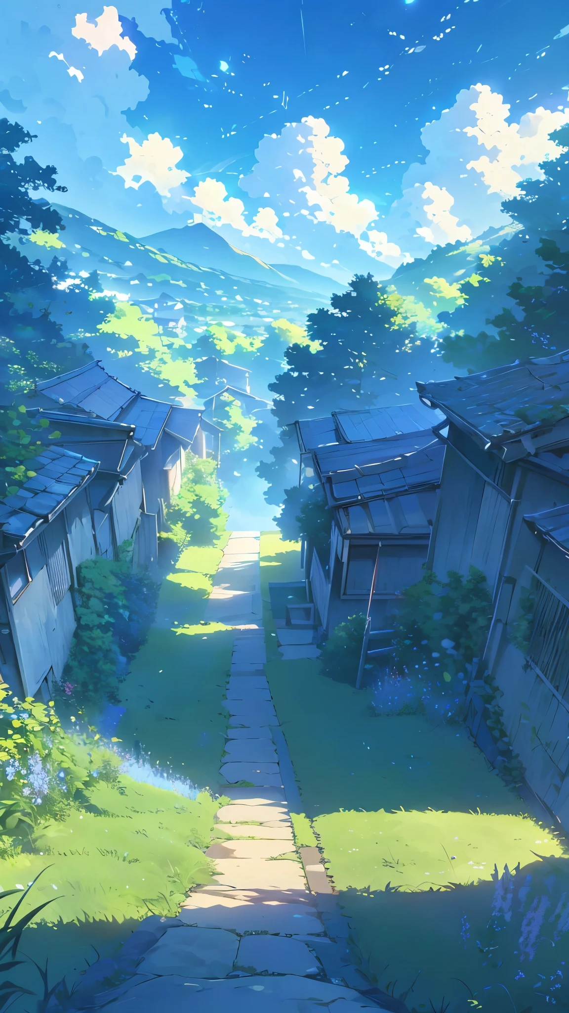 
Prompt:

Create a high-resolution anime wallpaper suitable for an iPhone, capturing a serene and picturesque landscape. The scene should depict a lone character sitting on a grassy hill, gazing into a lush, verdant valley surrounded by dense, vibrant green trees. The sky should be a clear, bright blue, adorned with beautifully detailed, fluffy white clouds. The lighting should evoke a sense of peace and tranquility, suggesting a warm, sunny day.

The composition should include:

A lone character sitting under a large, leafy tree, adding a sense of solitude and contemplation
A lush, green landscape with rolling hills and dense foliage
A vibrant, clear blue sky with puffy white clouds
Soft, natural lighting to create an atmospheric and serene effect
Detailed greenery with flowers and leaves gently swaying in the breeze
Key Elements:

Anime landscape wallpaper
Anime nature scenery
Serene and peaceful atmosphere
Puffy clouds in a bright blue sky
Detailed greenery and foliage
A sense of solitude and contemplation