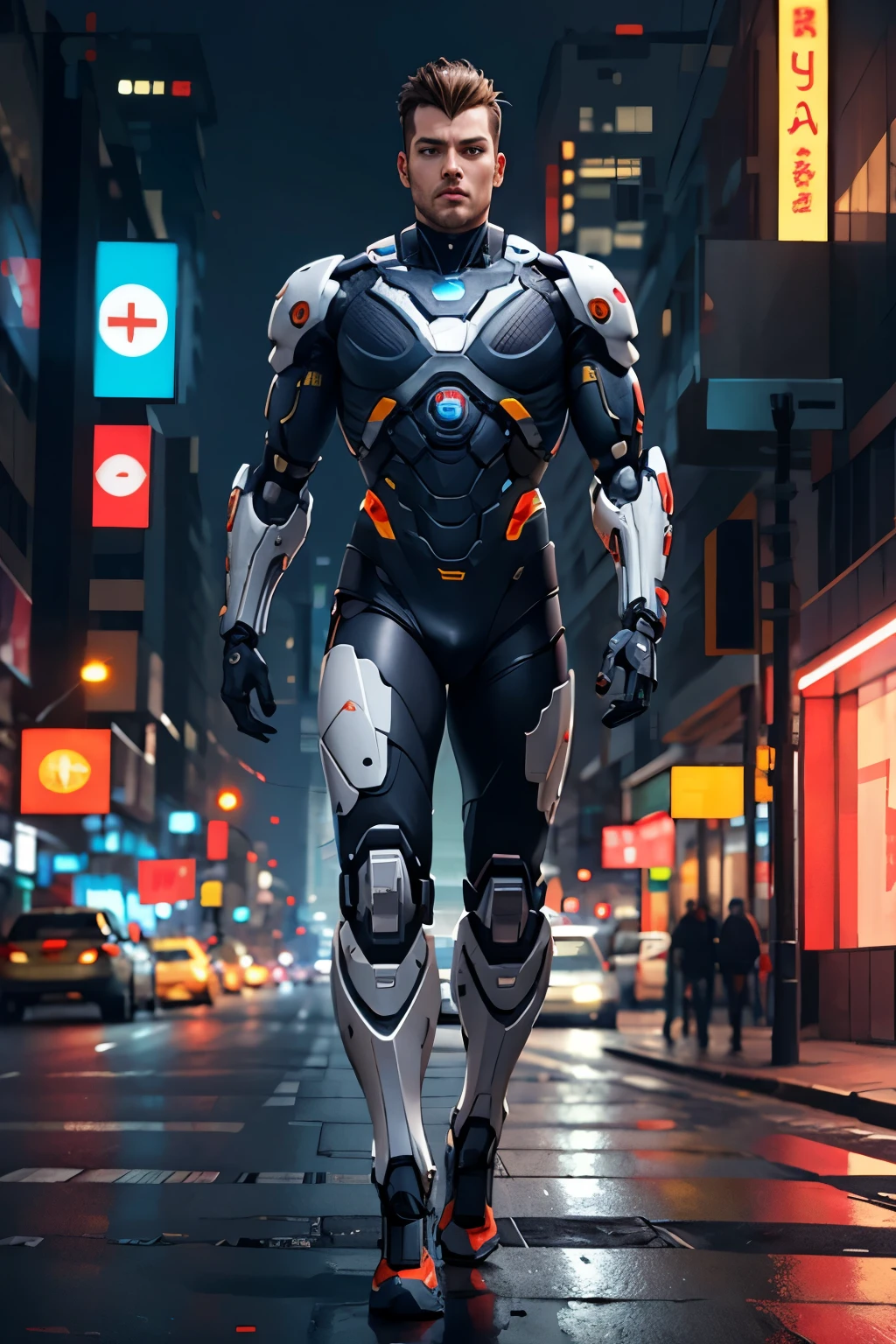 Bionic man cyberpunk full body