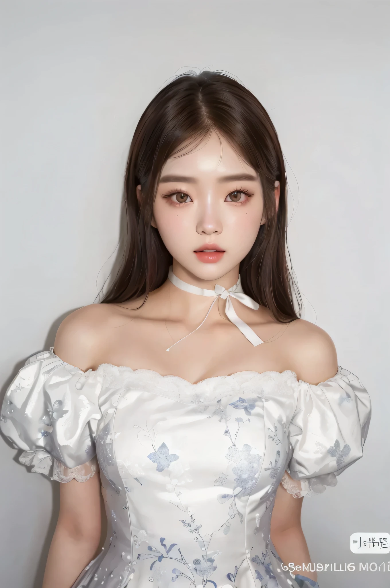 un primer plano de una mujer que llevaba un vestido blanco y un estrangulador, muchacha coreana, ulzzang, jaeyeon nam, hermosa mujer surcoreana, maquillaje popular de corea del sur, pale, snow-white skin, hermosa joven coreana, hermosa joven coreana, Maquillaje coreano popular, ig model | tipo germen, joven y adorable rostro coreano, tendencia en cgstation, jinyoung shin, Sabrina Carpenter