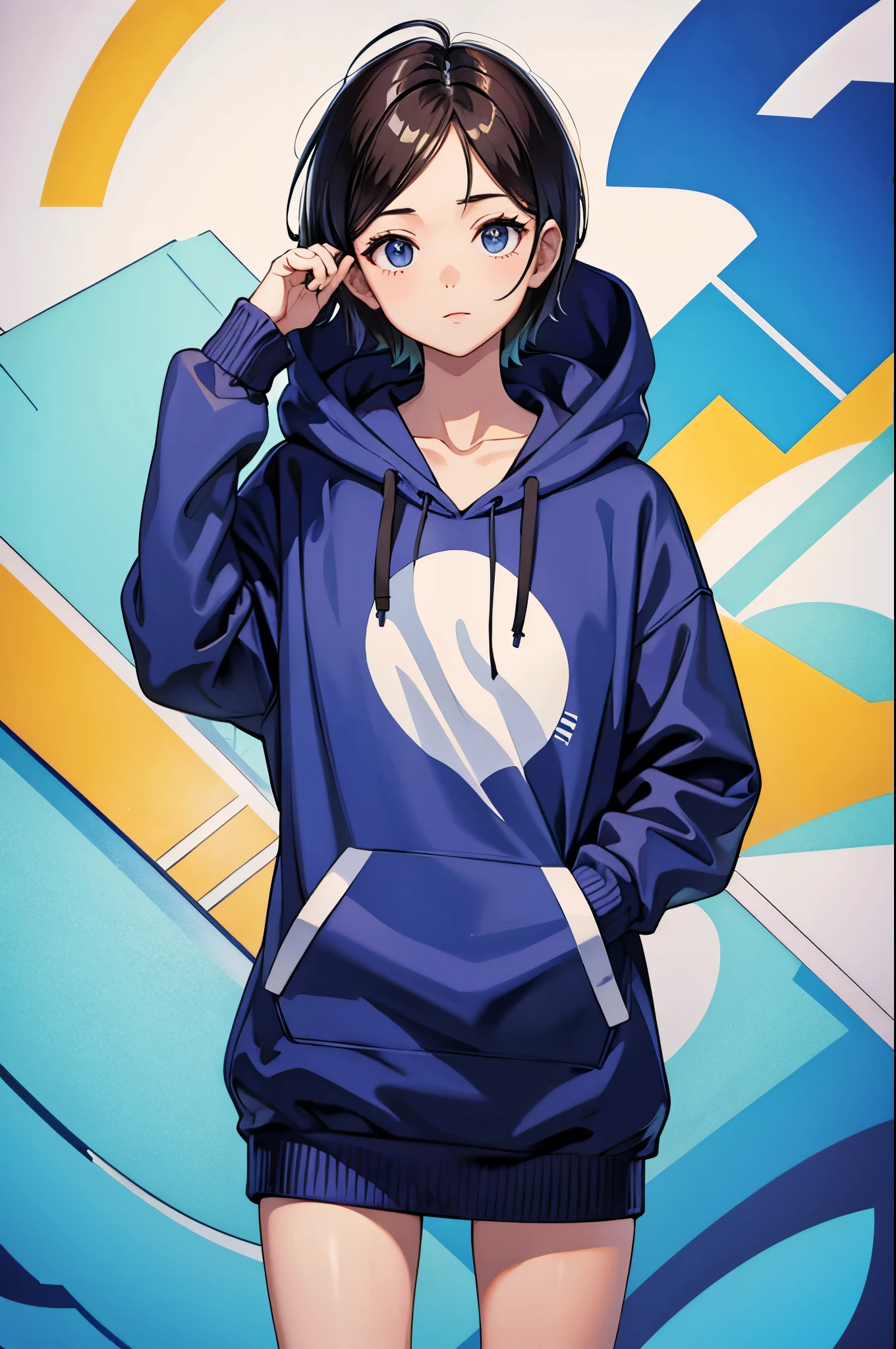 Center Parting、Short Hair、10th Generation、hoodie、
