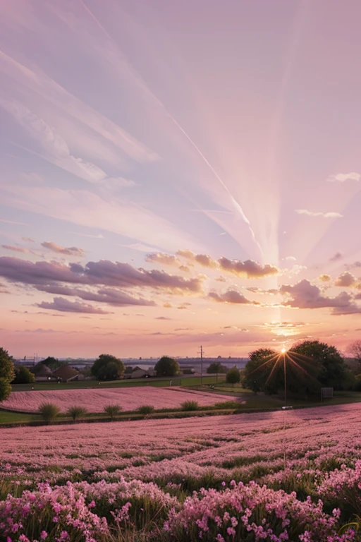 Spring pink sky