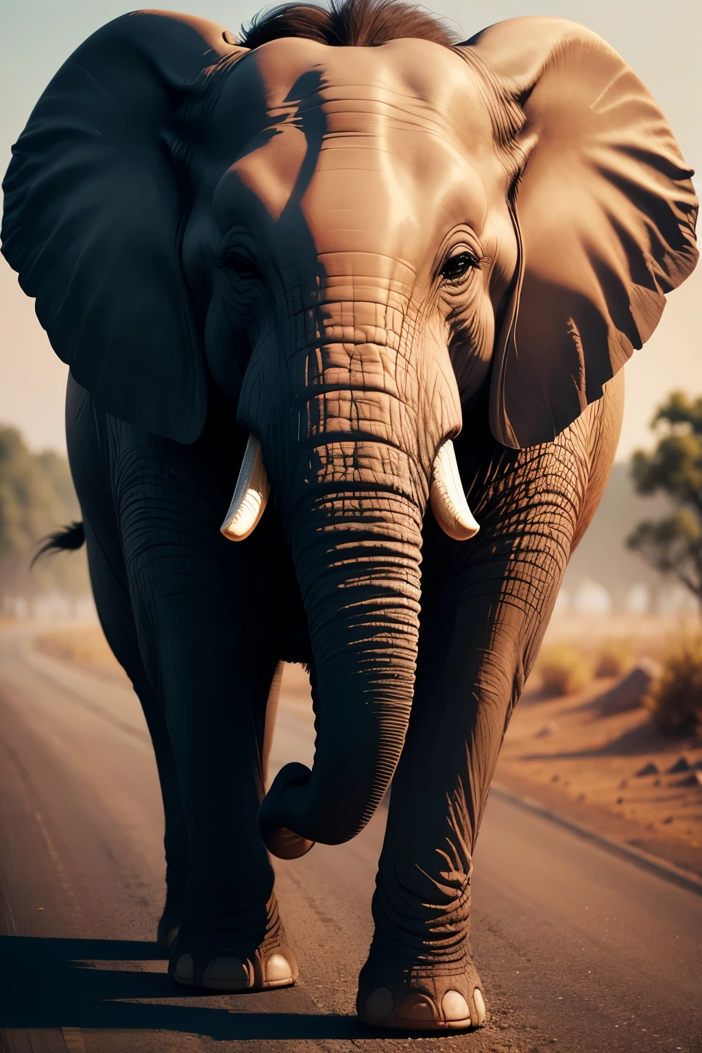 elephant, ultra detailed, high quality, 8k resolution, zoom out, full body