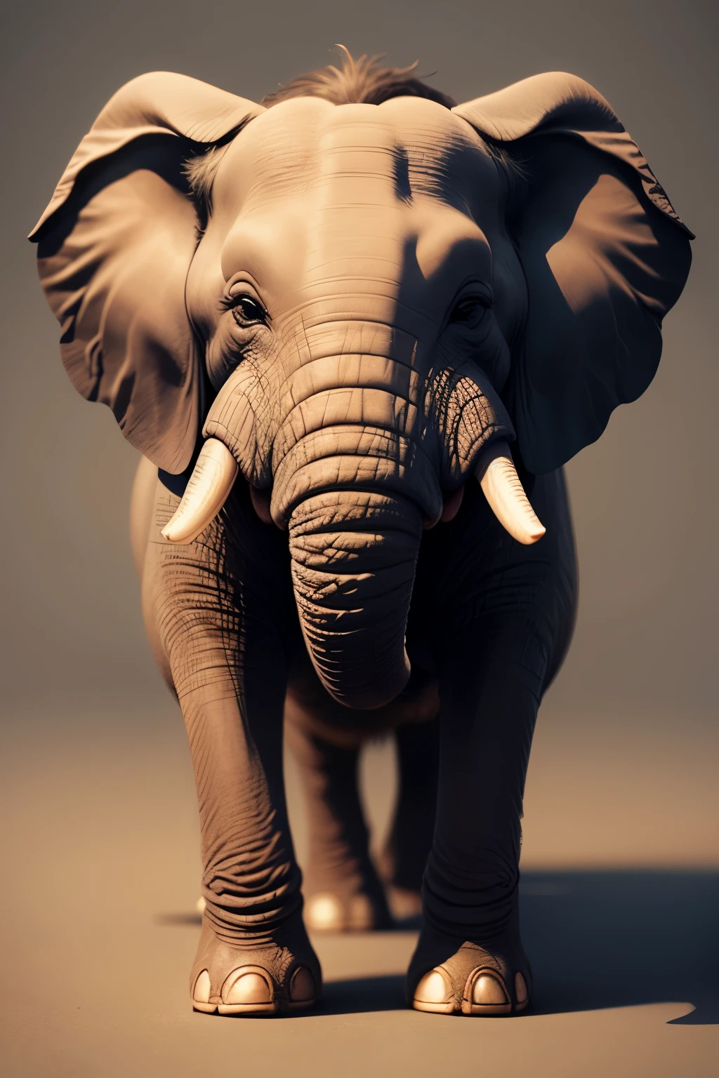 small elephant, ultra detailed, high quality, 8k resolution, zoom out, full body