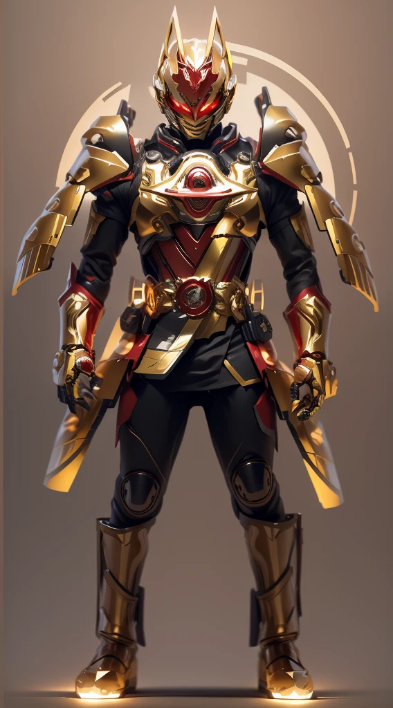 The color changes to red and gold,Some gold and red(Ensure its layering and armor texture,There are a lot of mechanical textures,Red as the main color,Gold as a secondary hue,Need to appear around the body)