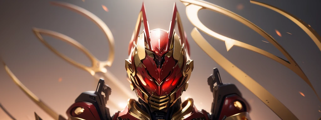 The color changes to red and gold,Some gold and red(Ensure its layering and armor texture,There are a lot of mechanical textures,Red as the main color,Gold as a secondary hue,Need to appear around the body)