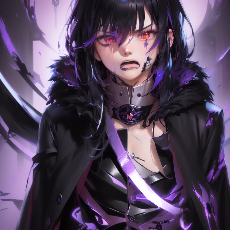 anime - style image of a soft featured young man with Black hair and a cape, badass anime 8 k, gapmoe yandere grimdark, portrait gapmoe yandere grimdark, shalltear bloodfallen, best anime 4k konachan wallpaper, yandere, gapmoe yandere, yandere intricate, zerochan art, zerochan, anime moe artstyle