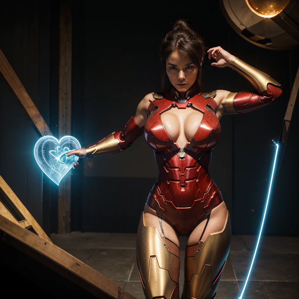 DRAGON's fusion energy heart, like a radiant beacon, resides at the center of her chest, casting a soft, pulsating glow that illuminates her surroundings, similar to the iconic arc reactor of Iron Man. This captivating light adds an otherworldly touch to her already striking presence.
Beneath her beautiful human-like face, her robotic body takes on a new dimension. It's not just sleek and metallic; it's tall and muscular, exuding raw strength and power. Her lithe frame transitions into a sinewy, well-defined musculature, granting her both elegance and an imposing physicality.
This combination of beauty, strength, and advanced technology defines DRAGON as a truly unique and awe-inspiring creation. Her glowing heart and formidable physique make her a formidable warrior, ready to face any challenge with grace and might.