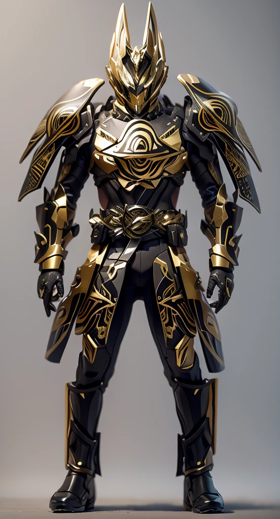 Color changes to black and gold,Some gold and black(Ensure its layering and armor texture,There are a lot of mechanical textures,Black as the main color,Gold as a secondary hue,Need to appear around the body)