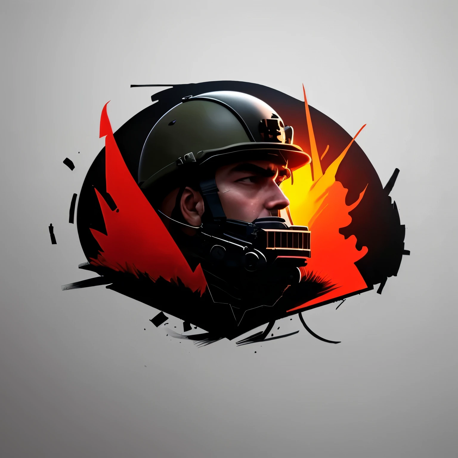 Military style，balefire，Prepare for war，Simple style，Modern，Logo Design，