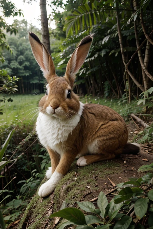 Bunny on the edges of the paradise forest, excellent quality