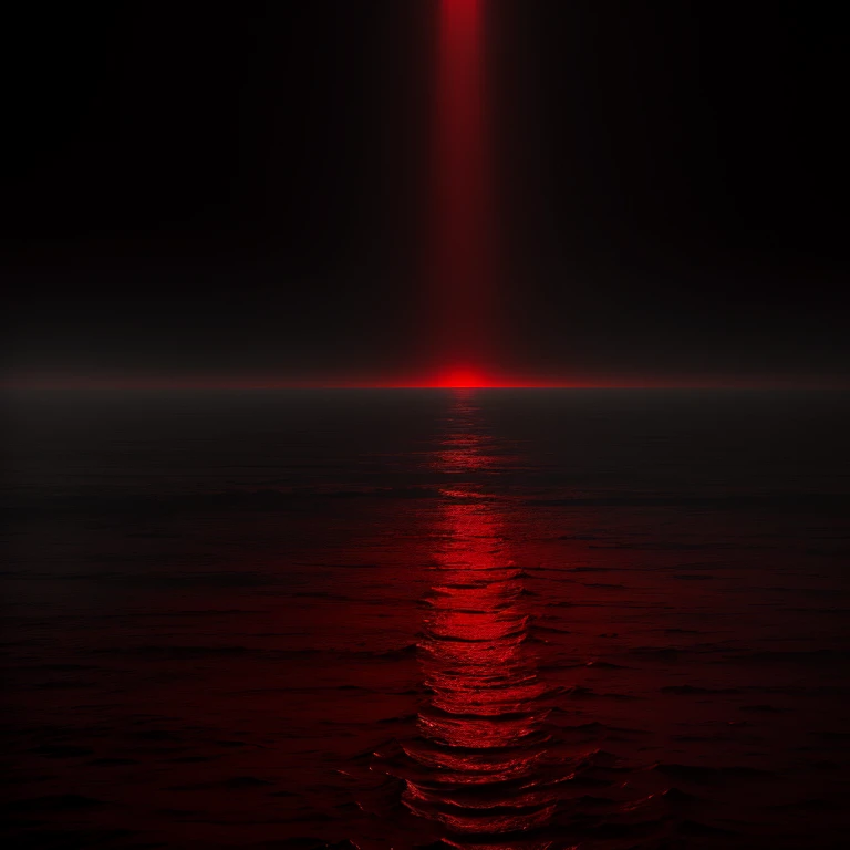 A red ocean in a dark and gloomy abyss 