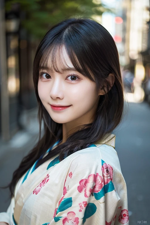 (kimono)、Random pose、(highest quality,masterpiece:1.3,超A high resolution,),(Ultra-detailed,Caustics),(Photorealistic:1.4,RAW shooting,)Ultra-Realistic Capture,Very detailed,High resolution 16K human skin closeup、 The skin texture is natural、、The skin looks healthy、The color is also uniform.、 Use natural light and color,1 girl,Japanese,23 years old,cute,Black-haired,Mid-length hair,,smile,,(Depth of written boundary、chromatic aberration、、Wide range of lighting、Natural Shading、)、