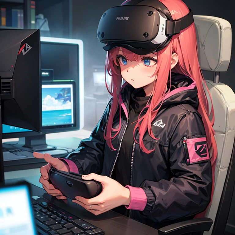 Gamer playing with a VR headset
