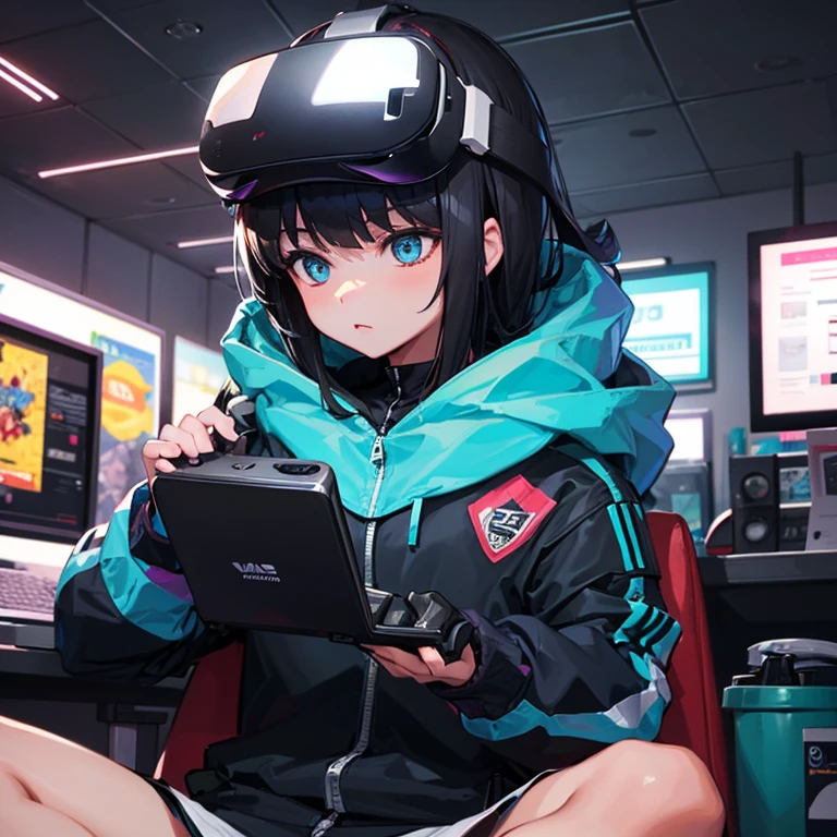 Gamer playing with a VR headset