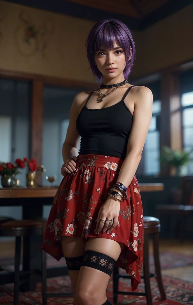 Ayane, (melhor qualidade,ultra-detalhado),(Realista:1.37), rosto bonito e detalhado, Textura ultrarrealista, rosto delicado, corpo delicado, batom vermelho, cores vivas. High definition, 8K. athletic body, smilling expression