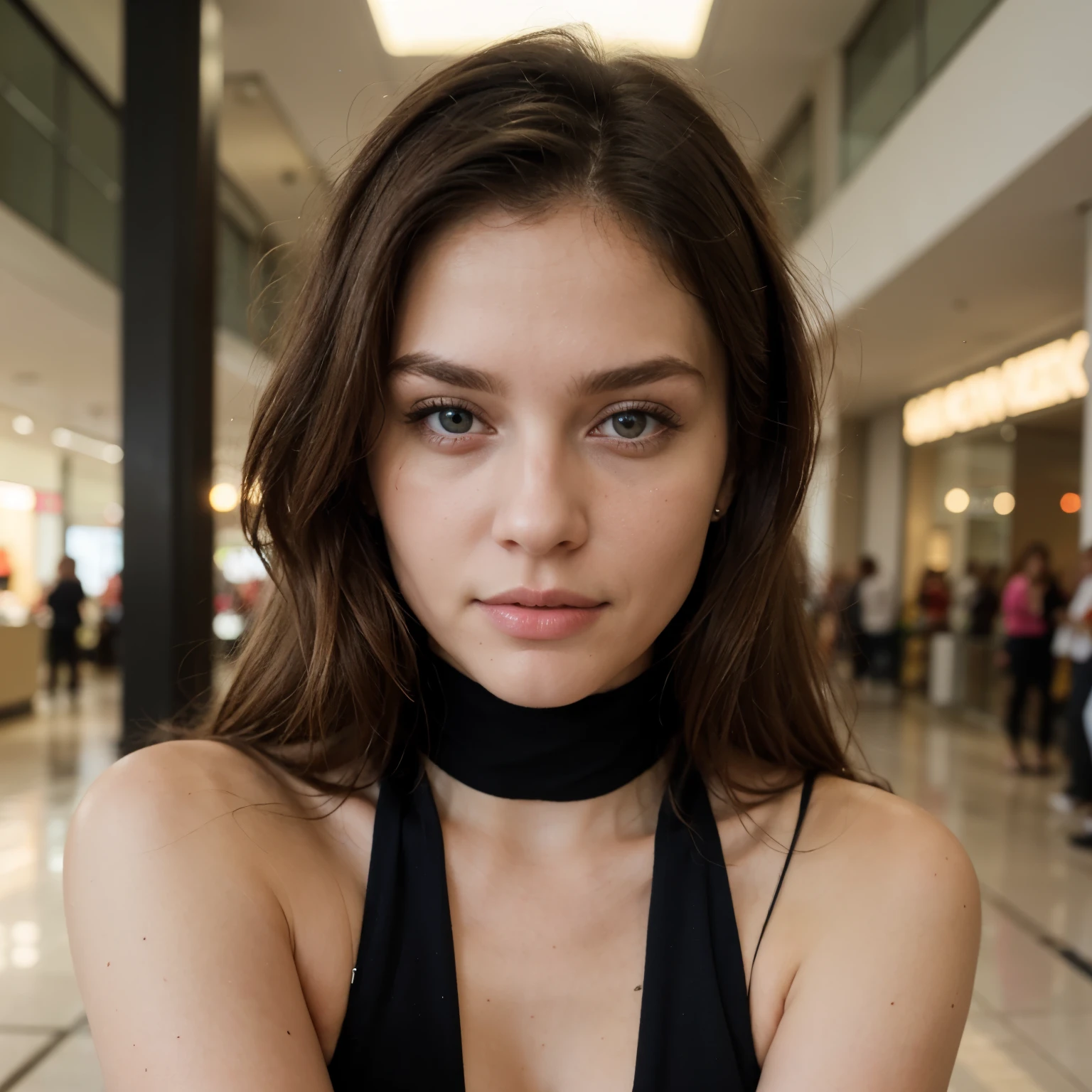 ((Best quality)), ((Meisterwerk)), perfektes Gesicht, amerikanisch , Blonde Haare, 26 Jahre alt, Modell, Nice, attraktives und erstaunliches Aussehen, Extremely beautiful, in a mall