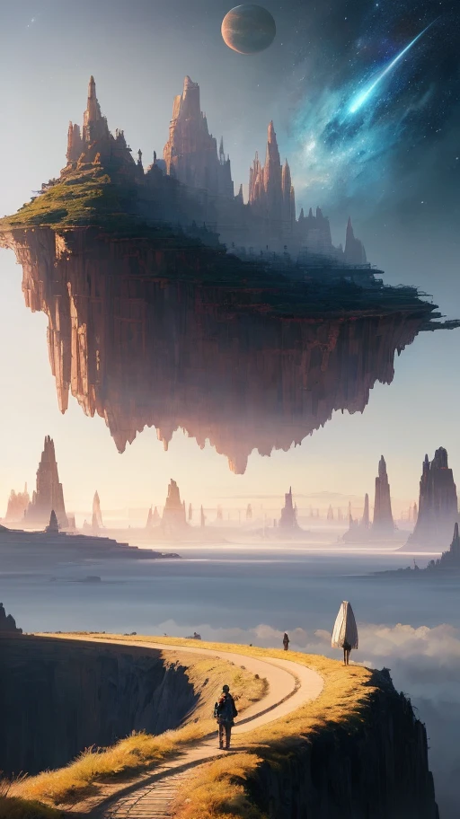 (Very detailed CG unity 8k wallpapers), (cinematic), (ultra cinematic), panoramas of the most beautiful outer space artwork, sci-fi space landscapes, planets, Ed Blinkey, Atey Ghailan, professional majestic paintings of Studio Ghibli, Jeremy Mann, Greg Manchess, Antonio Moro, Trending on ArtStation, Trending on CGSociety, Intricate, High Detail, Sharp focus, dramatic, photorealistic painting art by midjourney and greg rutkowski, artistic sense,