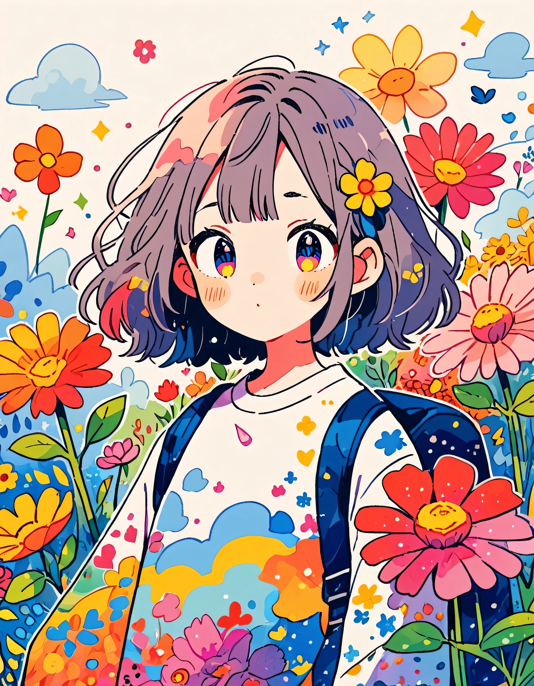 Mai Yoneyama style, (((kawaii design))), The most beautiful girl of all time、Totoro、Totoro Forest、8K Quality、Intense watercolor, Detailed watercolor art, Watercolor splash, Surreal, avant-garde pop art, Beautiful and expressive paintings, Beautiful artwork illustration, Very colorful tones, wonderful, Cool beauty, highest quality、Official Art, Vector art, (((highest quality))), HDR, ((detailed)), (((Doodle Art)), ((masterpiece)), ((Super detailed)), (((Colorful flowers))), (((adventure)))