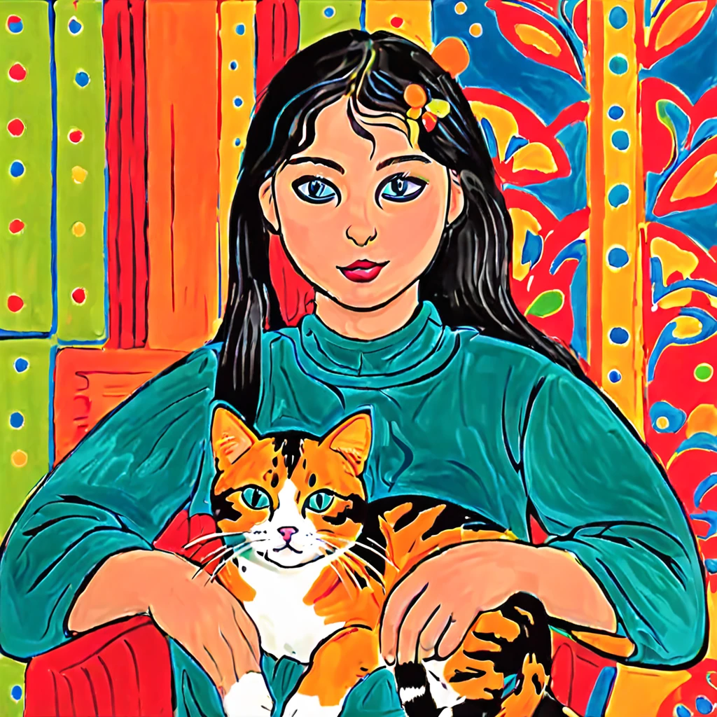 Girl，Cat