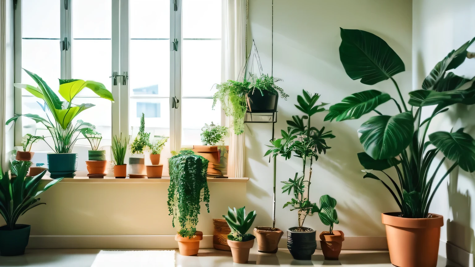 Houseplants, showing stock dividing, stylish, planted room, cuttings, gardening, bright room, high quality, 8k,