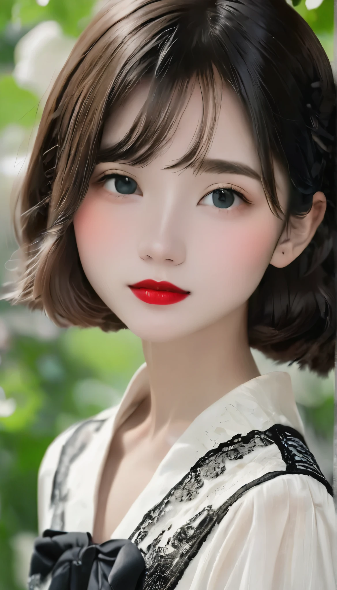 (((Black and white art:1.2、Black and white photography、RAW Photos、Film Grain)))、Beautiful woman、14years old、、Cute Face、Small Nose、((Fuller lips、Attractive red lips:1.3))、Attractive hairstyle、dress、highest quality、High resolution、High resolution、Cinema Lighting、Black and white photography、Professional Photographer