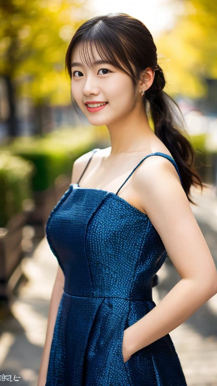 A girl named Saori, Ponytail, Black Hair, 20 years old, ample bosom, Plump, first-person view, Soft Flare, f/1.4, 85mm, Nikon, soft smile, UHD, retina, masterpiece, ccurate, anatomically correct, textured skin, super detail, high details, high quality, best quality, highres, 1080P, HD, 4K, 8k, casual dress
