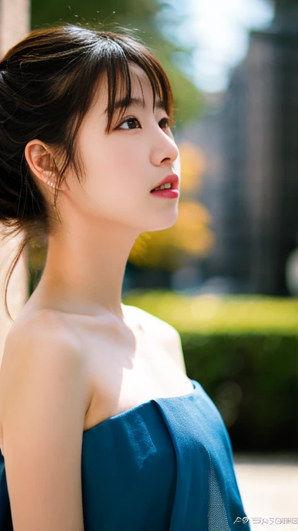 A girl named Saori, Ponytail, Black Hair, 20 years old, ample bosom, Plump, player’s perspective, Random Flare, f/1.8, 135mm, Hasselblad, puckered lips, UHD, retina, masterpiece, ccurate, anatomically correct, textured skin, super detail, high details, high quality, best quality, highres, 1080P, HD, 4K, 8k, casual wear