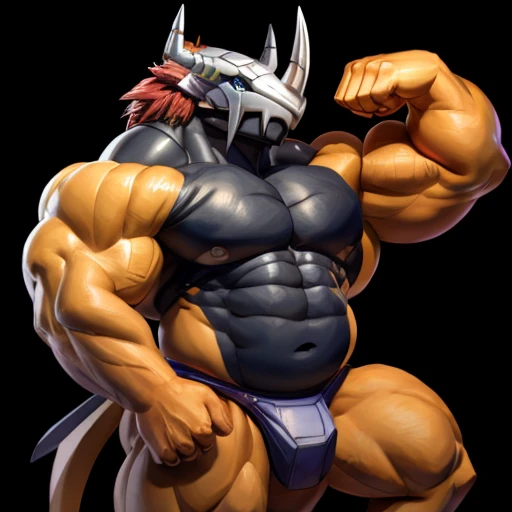 Wargreymon, bodybuilder, chubby