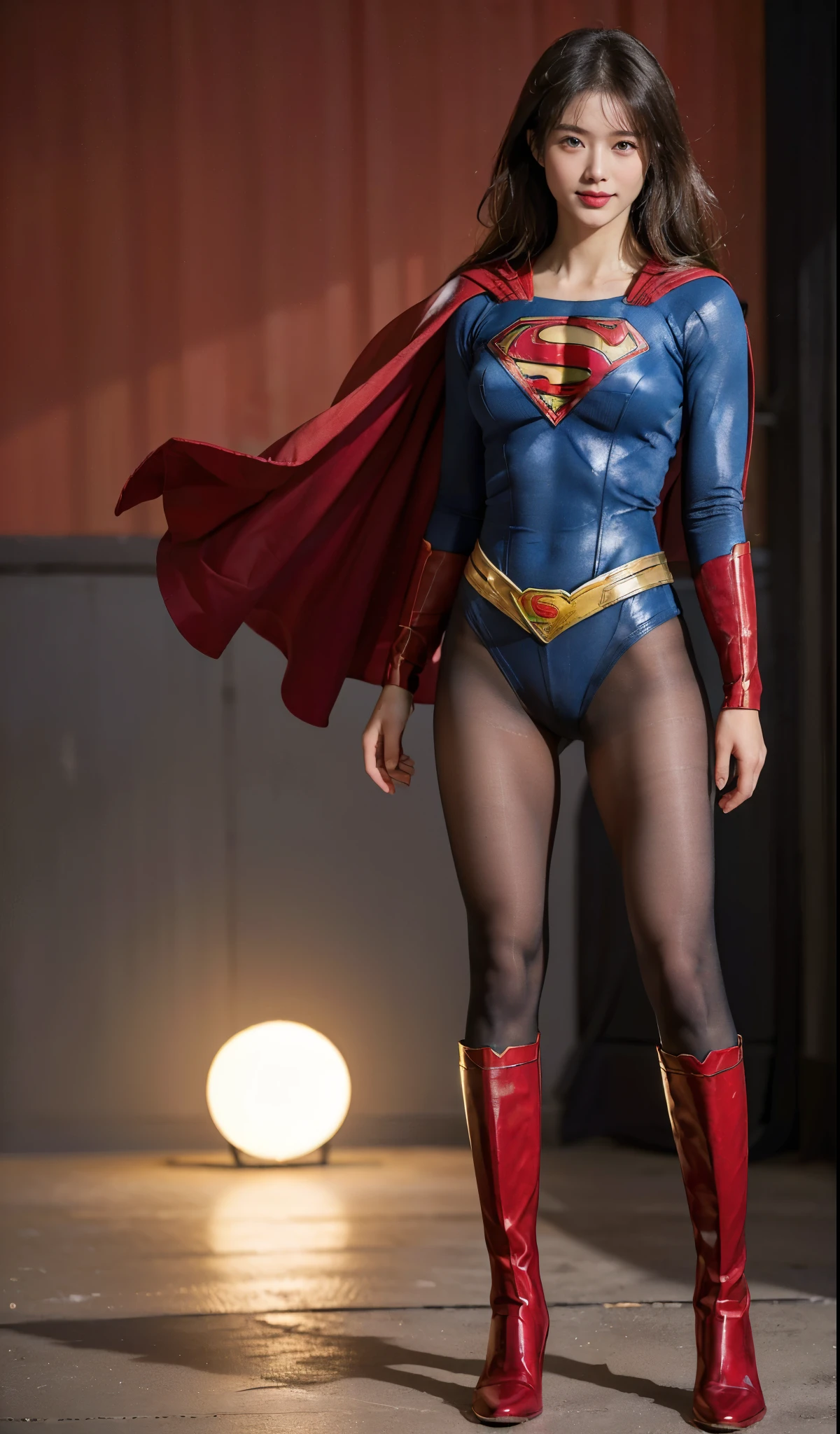 No background、(((Beautiful legs in black tights.)))、(((Legally express the beauty of your smile)))、((((Make the most of your original images)))、(((体にぴったりフィットするSupergirl Costume)))、(((Supergirl Costume)))、(((Beautiful hairstyle)))、(((She is winking cutely.)))、(((Please wear black tights....、Wear red boots)))、((Best image quality、8k))、((highest quality、8k、masterpiece:1.3))、(((Preserve background )))、Sharp focus:1.2、Beautiful woman with perfect figure:1.4、Slim Abs:1.2、Wet body:1.5、Highly detailed face and skin texture、8k