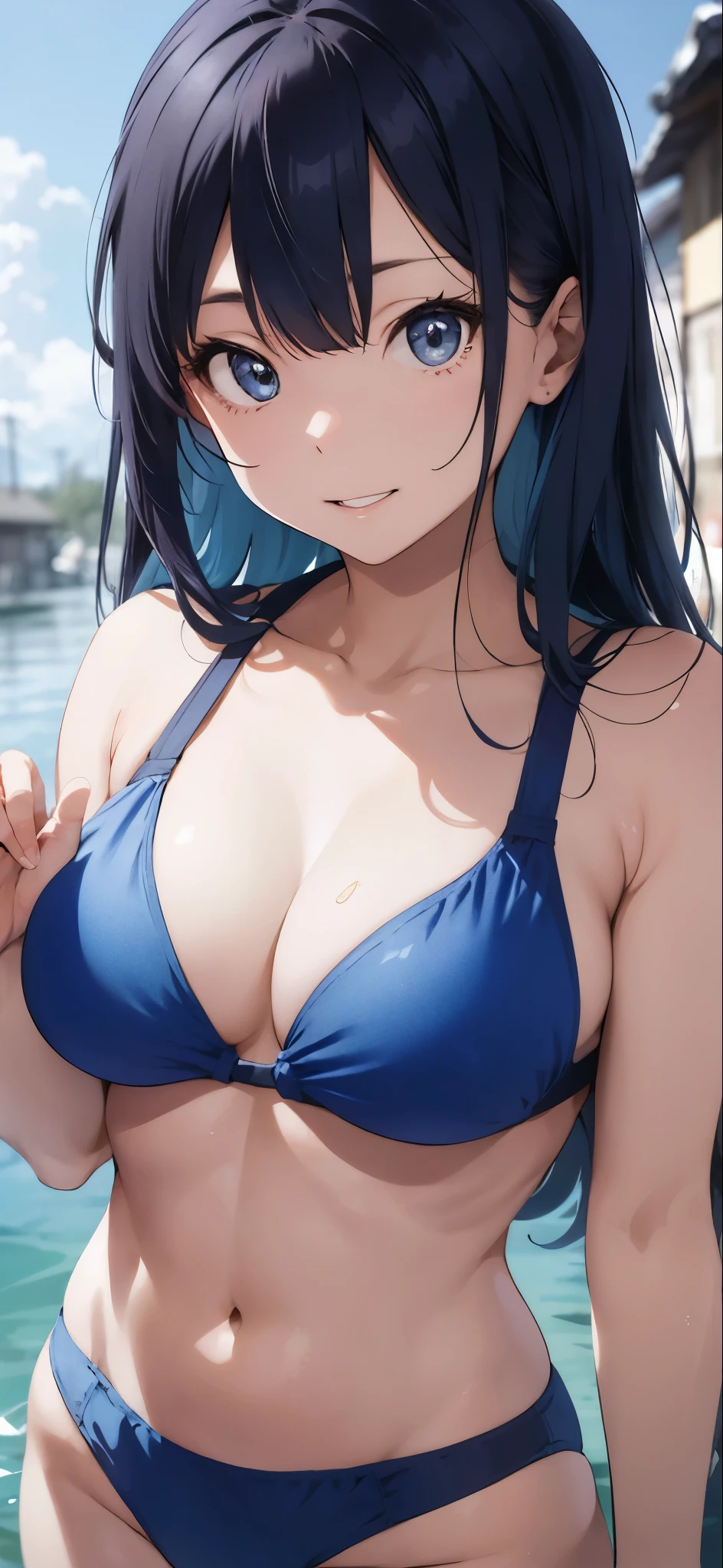 Blue haired girl drawn in high resolution Japanese anime style、Group of women taking photos in bikinis, Bikini Model, , A young and cute gravure idol, Posing together in a bra, Russian and Japanese mix, sakimichan, Asian woman, Wear a swimsuit, that&#39;that&#39;that&#39;that&#39;It&#39;s hot with the shining sun, Japanese Model, Cute Core, sakimichan hdri, Young Gravure Idol, Chubby