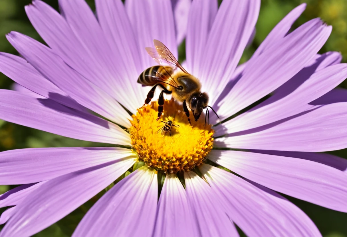 ere is a bees that is sitting on a flower, macro photography, shutter stock, Great realism, (bees), closeup painting of bees, beesing happy, beess, Macro Photography Winner, made of beess, 8K macro photography, Portrait, Beautiful, realistic visuals, 3 d bees, Warm and fun atmosphere, close vertical, bees