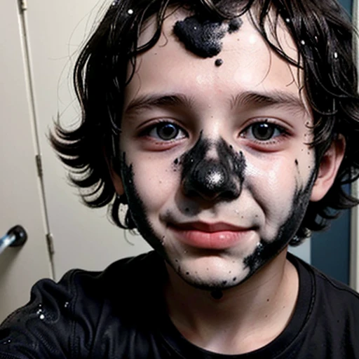 Selfie taken by science-loving boy covered in soot after explosion