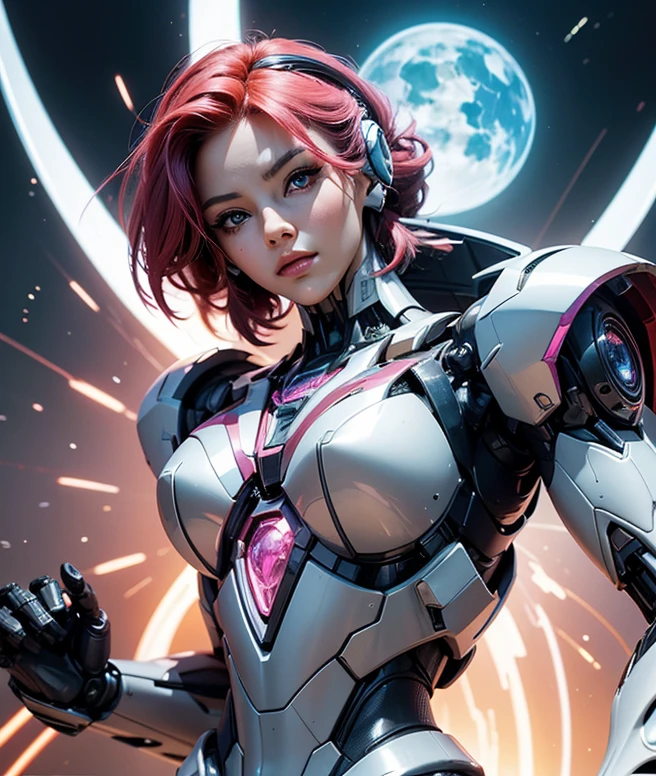 Textured skin, Super Detail, high details, High quality, Best Quality, hight resolution, 1080p, hard disk, Beautiful,(Arcee),beautiful cyborg woman,Mecha Cyborg Girl,Battle Mode,Girl with a Mecha Body,She wears a futuristic Arcee mech,Fulll body Shot