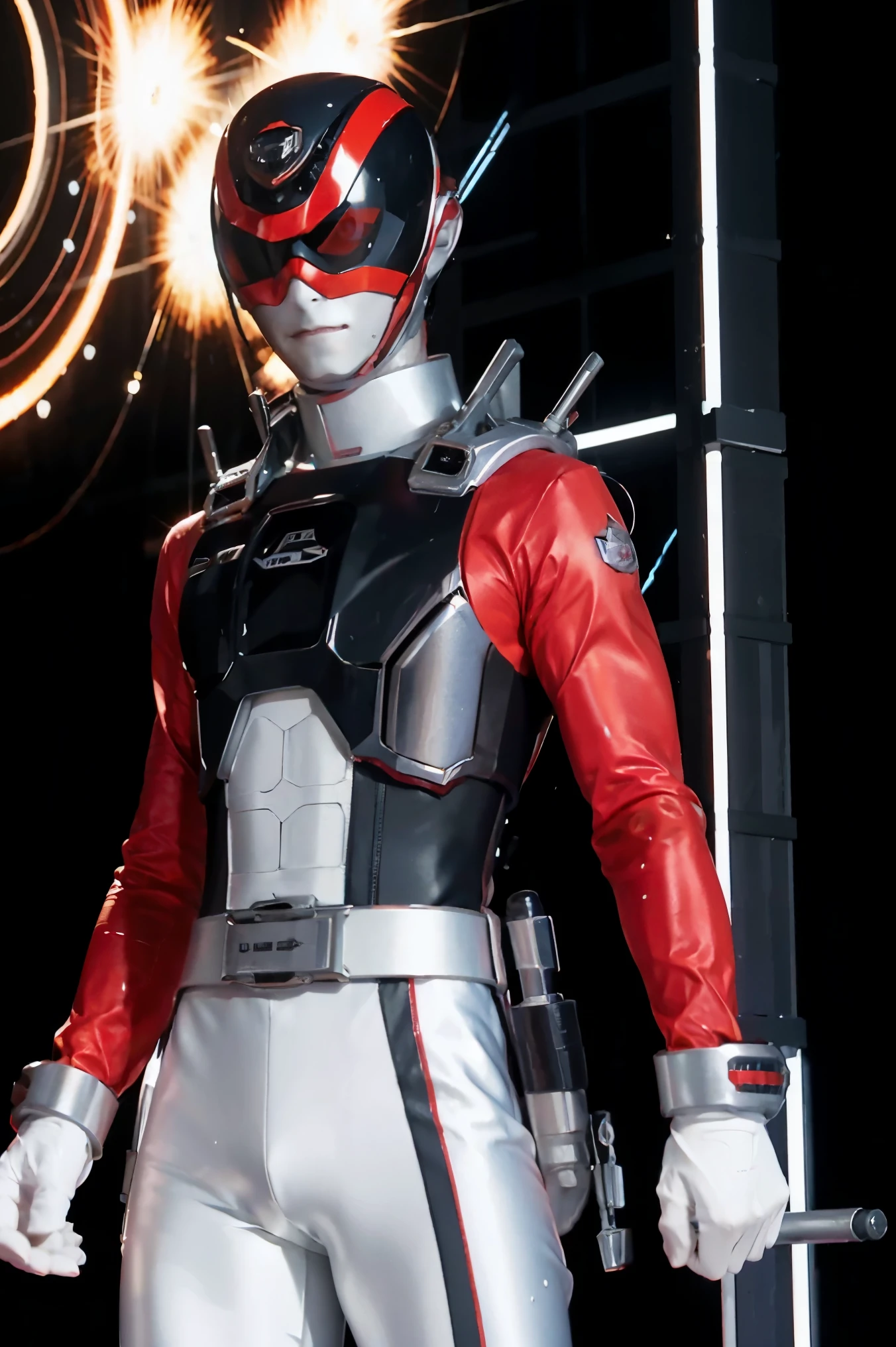"Enjoy a visual feast as you witness the astonishing transformation of handsome 20-year-old Saitama, a being of unparalleled strength and captivating aura. With brilliant short-cut black hair and red eyes penetrating, this energetic person will surprise you."