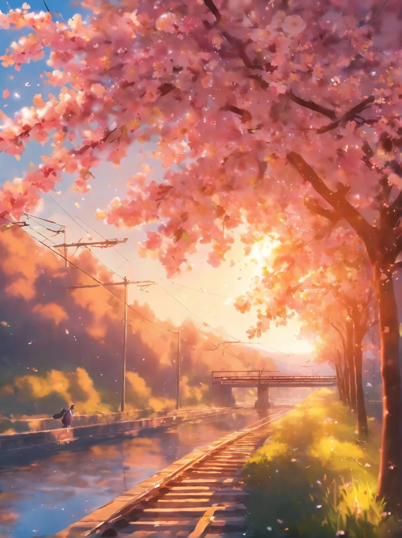 # Constraints:
- The goal is to take high quality photos。
- The location of the photo was a railroad crossing along a river in the countryside.。
- The shoot will take place in the morning during cherry blossom season.。
- Camera settings are in manual mode、Adjust the exposure and shutter speed。
- The composition focuses on the river and cherry blossoms.、Use a railroad crossing as a background。
- The lighting makes use of the morning sunlight.、Expresses natural brightness。
- Post-processing includes color correction and sharpness adjustments、Bringing out the beauty of the landscape。
# Prerequisites:
- You must obtain permission to film at the location.。
- Be mindful of your surroundings when taking photos.、Stay safe。
# rule:
- Set the camera in manual mode。
- The composition focuses on the river and cherry blossoms.、Incorporating a railroad crossing into the background。
- The lighting makes use of the morning sunlight.、Expressing natural brightness。
- Post-processing includes color correction and sharpness adjustments、Bringing out the beauty of the landscape。
Considering the above conditions、Take action to take high quality photos。