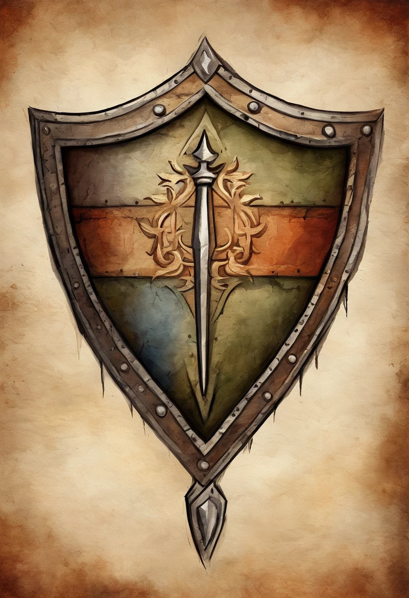 logo of a shield with TWV, medieval era, with cracks