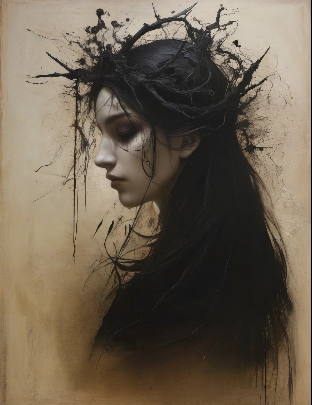 James Gurney, Surrealist art , dream-like, Mysterious, Provocative, symbolic, Complex, detailed,, (Gothic but very beautiful:1.4), (masterpiece, highest quality:1.4) , Nicola Samori Style, Summer Goddess
