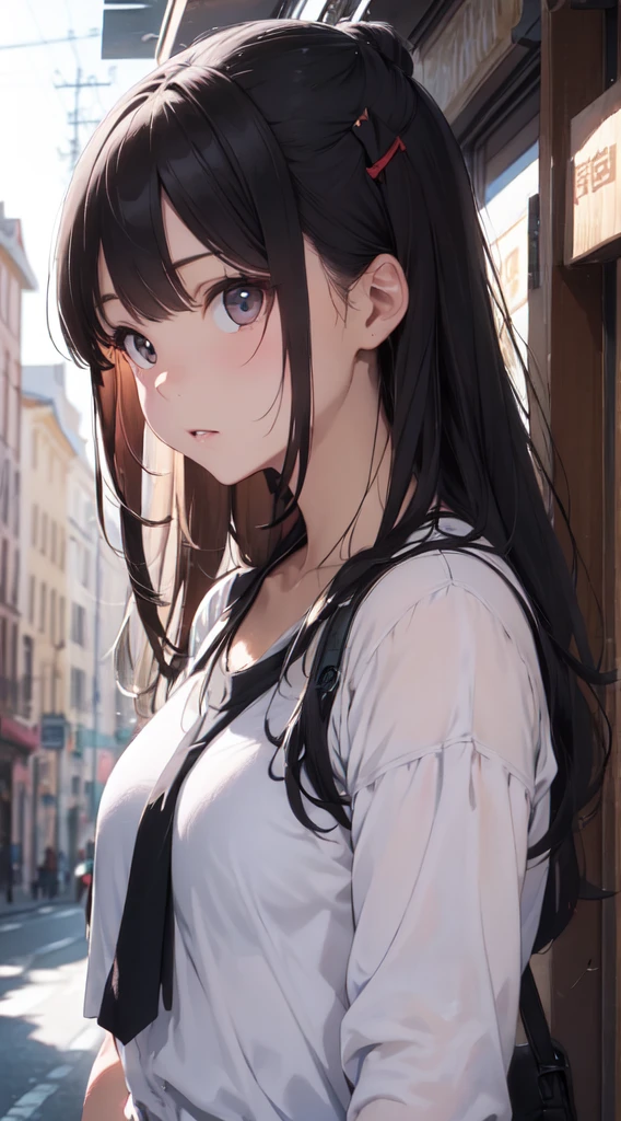 Old body portrait of a beautiful girl、Delicate、detaileds、masterpiece、Real Stick、3D background、Backgrounds with depth、Realistically exaggerate changes in material texture、Exaggeration of gloss、The best transcendental virtuosity
