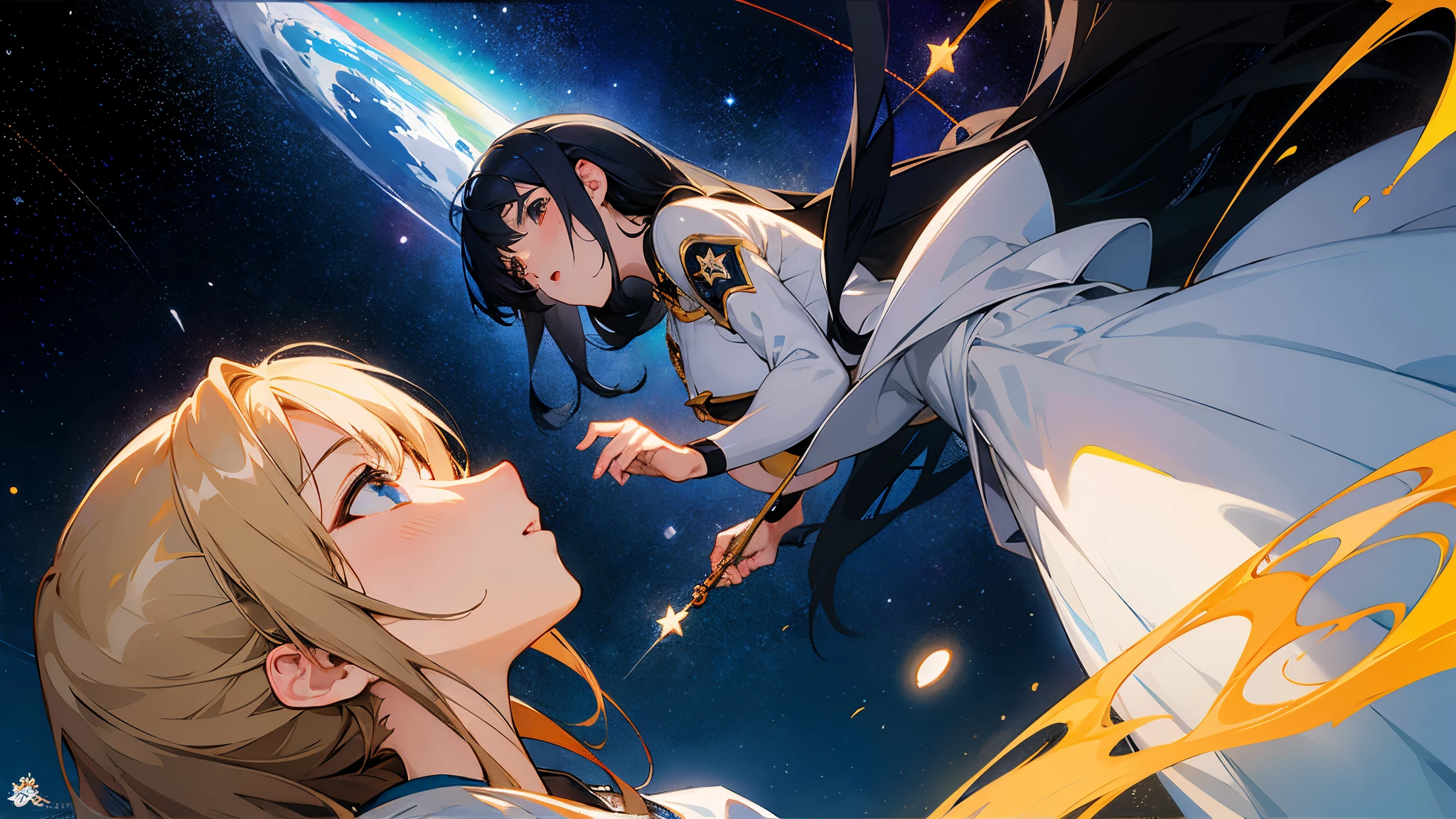 

(masterpiece、Best Quality: 1.2)、Provocative composition、Low - Angle、From below、Look Up、Cinematic Anime、universe、universe、milky way、Cosmos、惑star、star、universe飛行士、whole body、Super detailed、Beautiful Face、Fine grain、Anime clips of three girls floating in great detail、Correct Anatomy、Incredible Absades

