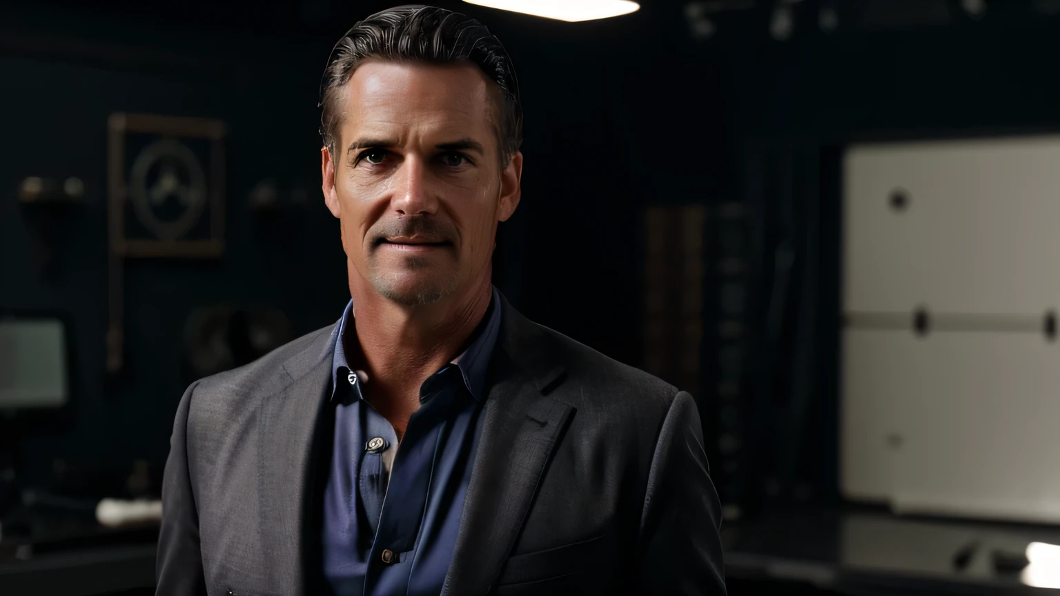 a handsome older male, course instructor, business casual attire, standing looking directly at camera, torso to head shot, studio lighting, confident expression, detailed facial features, clean-cut hairstyle, warm lighting, high quality digital art, cinematic composition, photorealistic, 8k, masterpiece