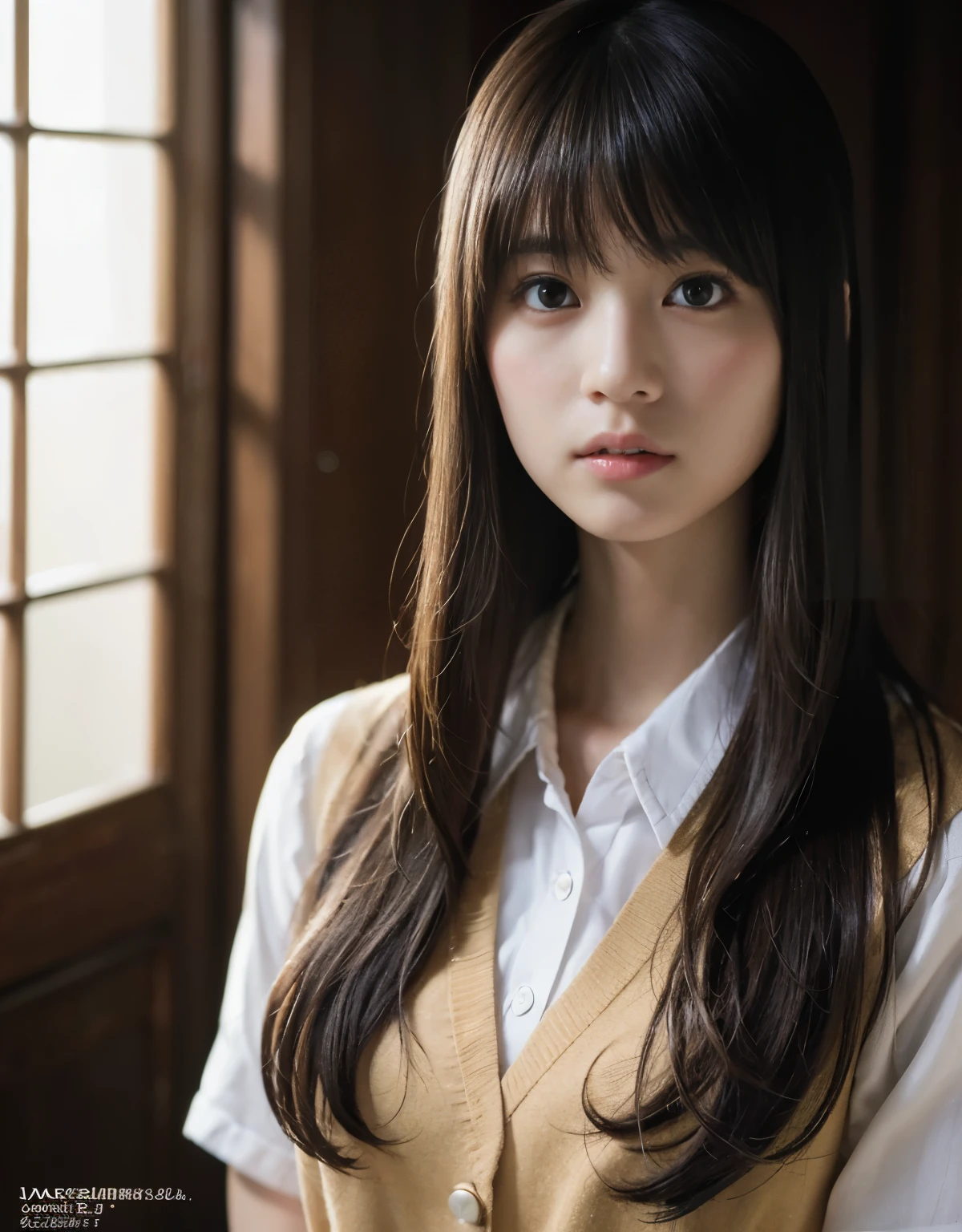 (1 girl)、highest quality、masterpiece、超A high resolution、(Photoreal:1.4)、Raw photo、Only one girl、high school student、(college uniform)、Portrait、Shadow、octane rendering、8K、intricate decorative details、Japan details、very intricate details、Close-up、realistic light、(mysterious look)、CG Society Trends、shining eyes、towards the camera