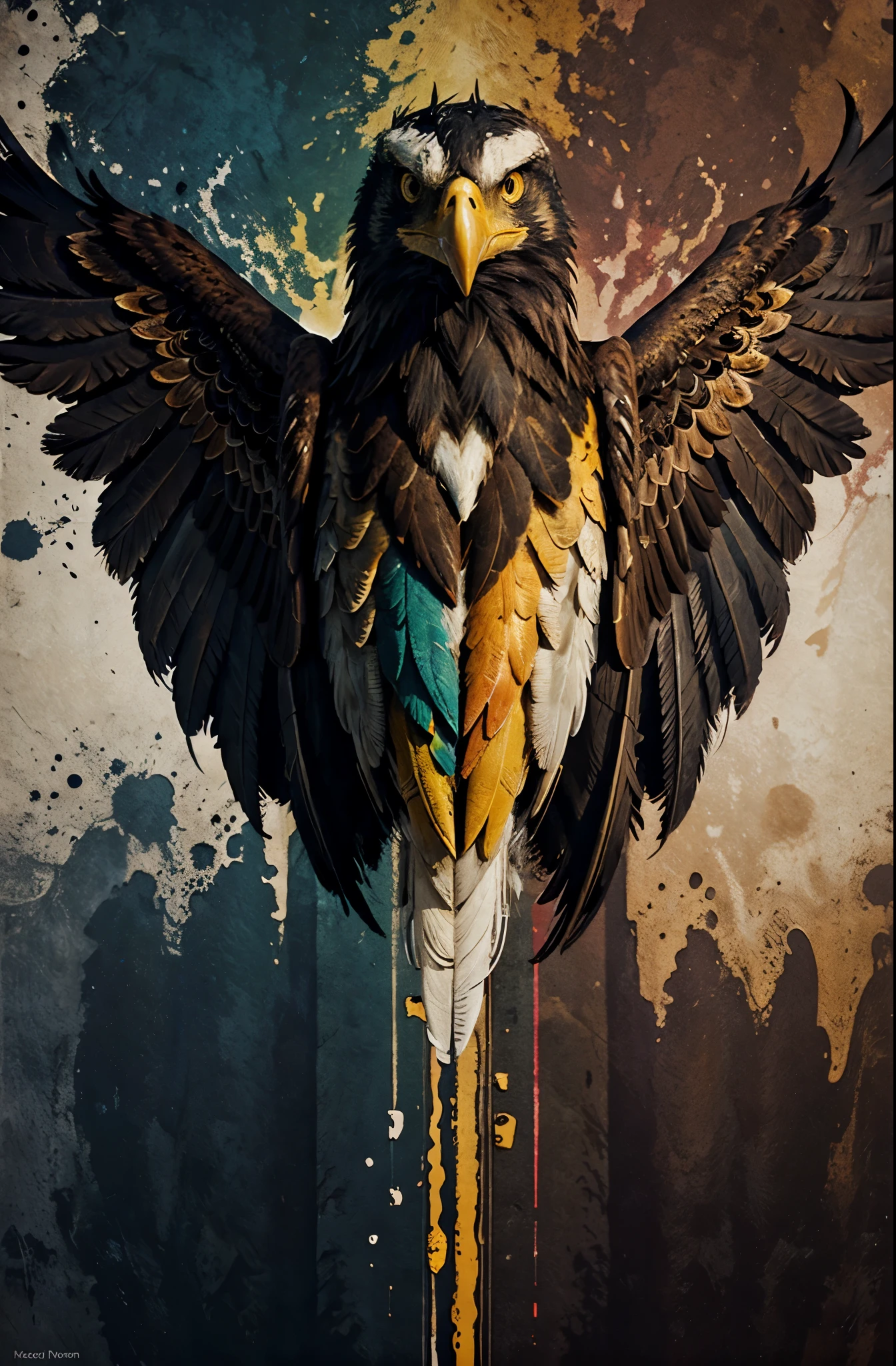 abstract eagle oil colors