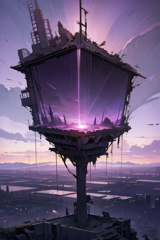 highest quality、Desolate Earth、wreckage、Purple Sky、Surrealism