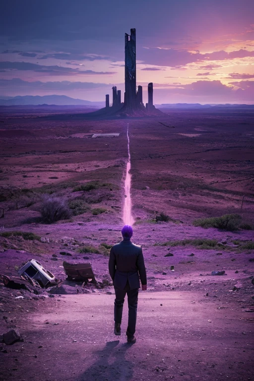highest quality、Desolate Earth、wreckage、Purple Sky、Surrealism
