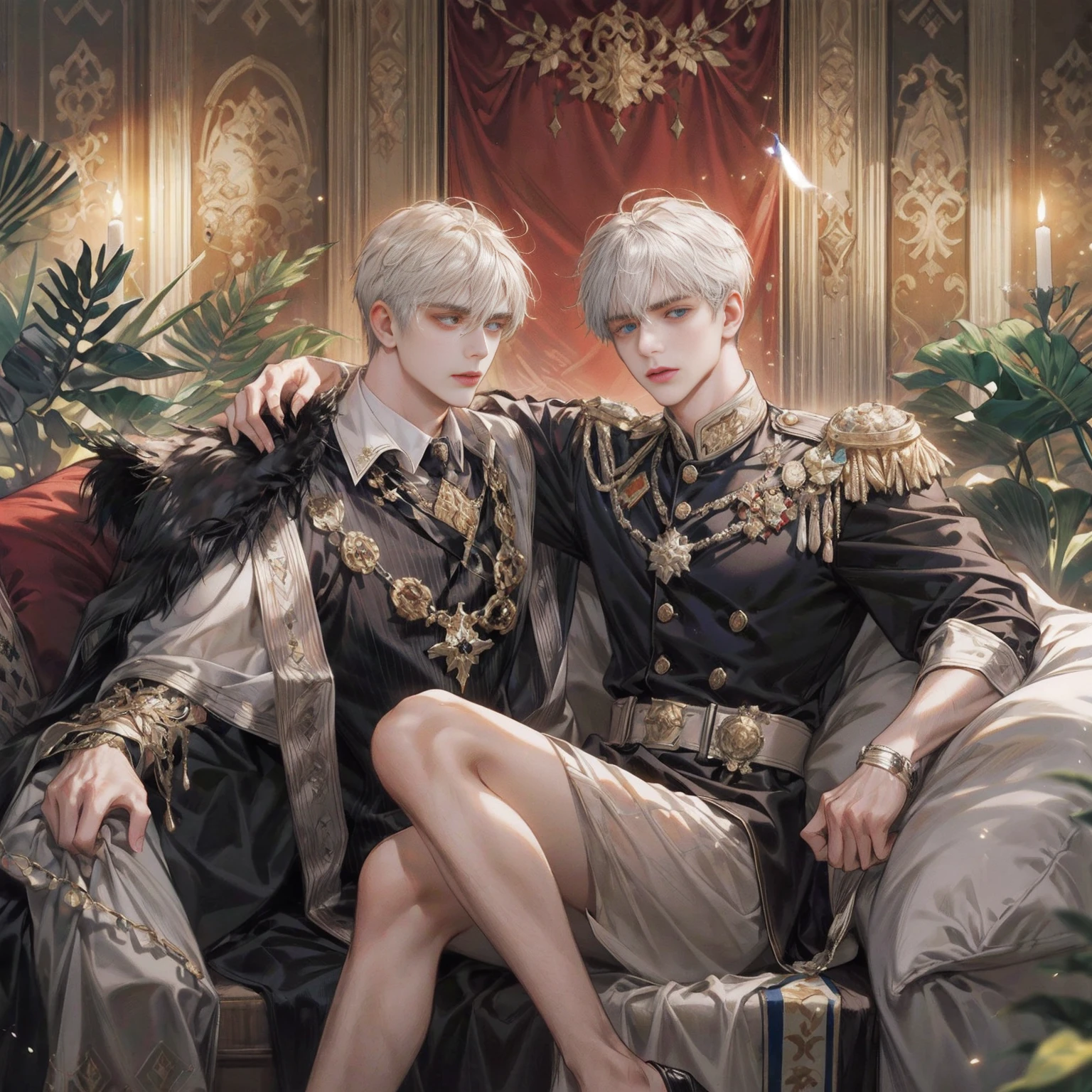 King Arthur and the Knights、boyslove,BL、Just before kissing、lover、couple、comics、naked、writhe in agony、Obscene、Young people、Slender、skinny、make your cheeks red、embarrassed、sex