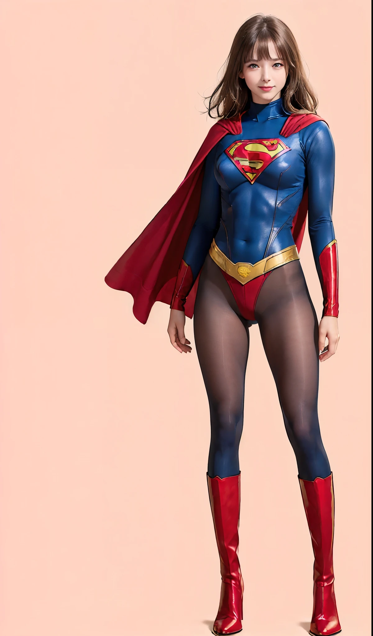 No background、(((Beautiful legs in black tights.)))、(((Legally express the beauty of your smile)))、((((Make the most of your original images)))、(((体にぴったりフィットするSupergirl Costume)))、(((Supergirl Costume)))、(((Beautiful hairstyle)))、(((She is winking cutely.)))、(((Please wear black tights....、Wear red boots)))、((Best image quality、8k))、((highest quality、8k、masterpiece:1.3))、(((Preserve background )))、Sharp focus:1.2、Beautiful woman with perfect figure:1.4、Slim Abs:1.2、Wet body:1.5、Highly detailed face and skin texture、8k
